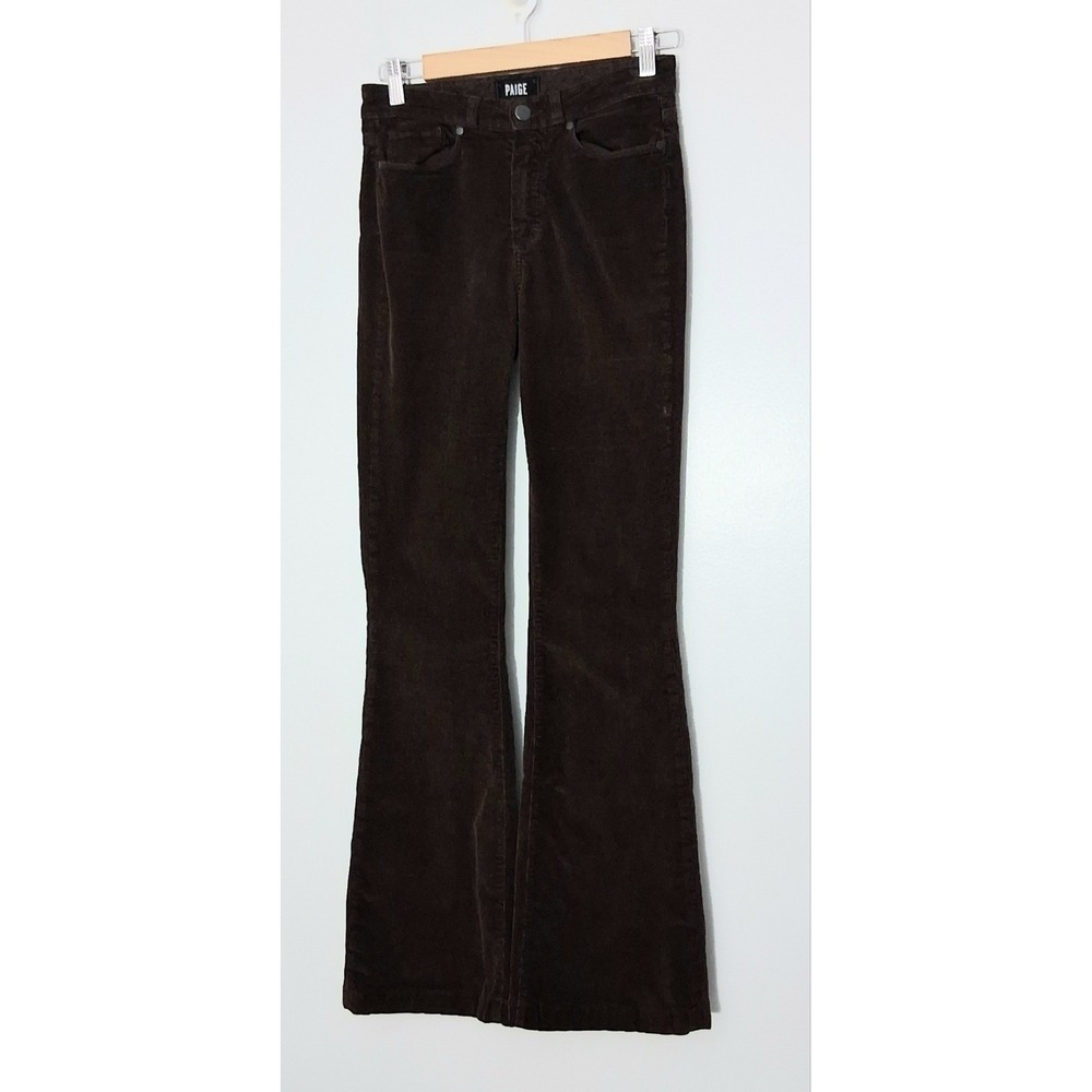 Paige Corduroy Pants* Brown Womens Size 26 High Rise Bell Canyon Y2K Boho